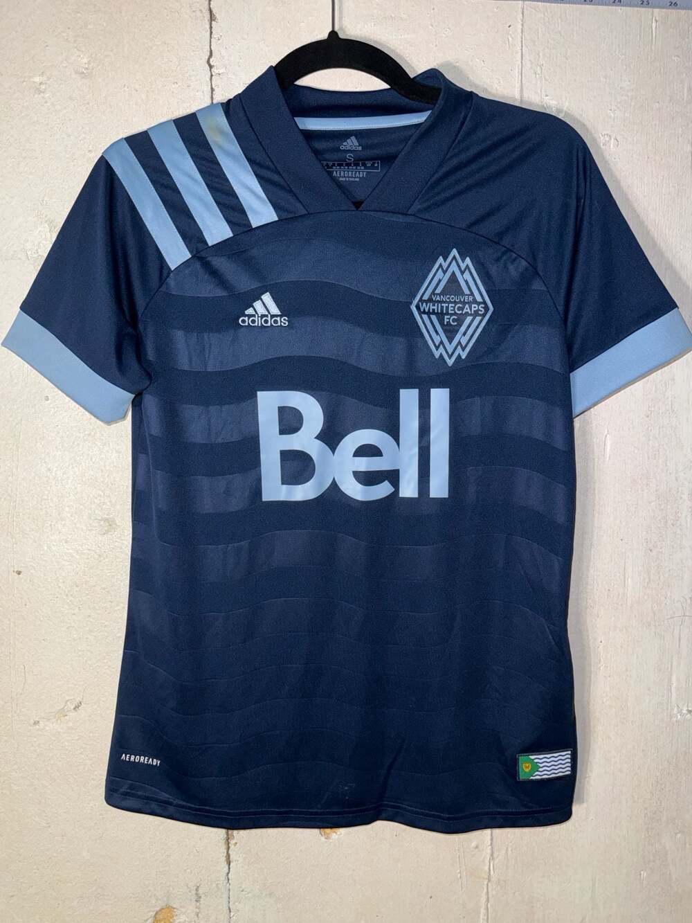 Womens adidas Vancouver Whitecaps FC 2020-21 Away Wave Soccer Jersey Size S